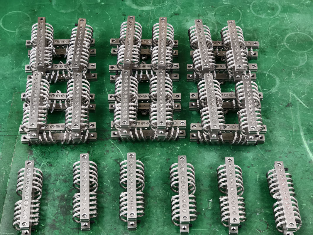 JGX-0958A-43A 304 स्टेनलेस स्टील कनेक्टर्स और फ्लोरो रबर आस्तीन के साथ स्टील वायर रस्सी कंपन अलगाव