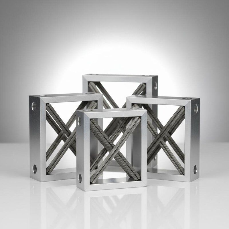 100G शॉक रेझिस्टन्स वायर रोप आयसोलेटर स्टेनलेस स्टील किंवा ॲल्युमिनियम कन्स्ट्रक्शनसह - ISO9001:2015 प्रमाणित व्हायब्रेशन माउंट